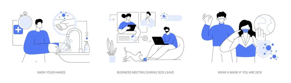 Prevent virus spread abstract concept vector illustrations. Stock Illustration