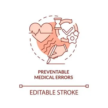 Preventable medical errors terracotta concept icon 스톡 일러스트