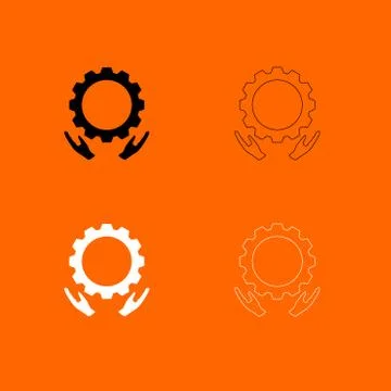 Preventative maintenance  black and white set icon . Stock Illustration