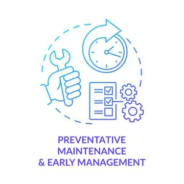 Preventative maintenance, early management blue gradient icon イラスト素材