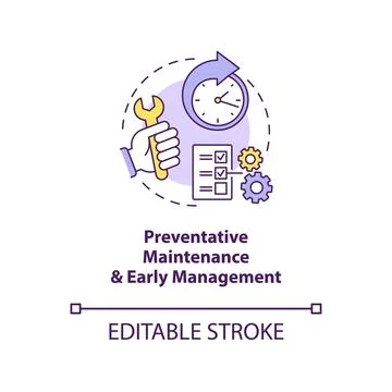 Preventative maintenance, early management concept icon Stock Illustration