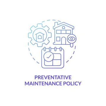 Preventative maintenance policy blue gradient concept icon Stock Illustration