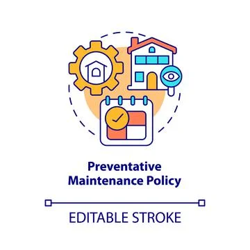 Preventative maintenance policy concept icon Stock Illustration