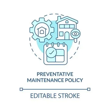 Preventative maintenance policy turquoise concept icon Stock Illustration