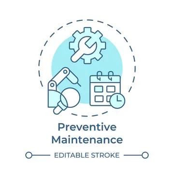 Preventative maintenance soft blue concept icon Stock Illustration
