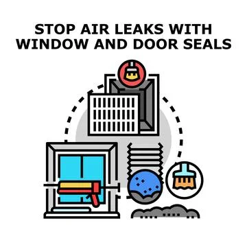 Preventing air leaks and improving energy efficiency at home Illustration