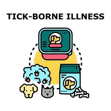 Preventing and treating tick borne illness for pets Stock Illustration