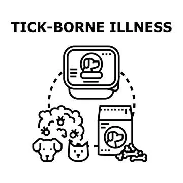 Preventing and treating tick borne illness for pets Stock Illustration