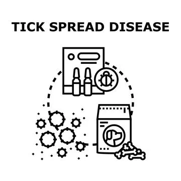Preventing and treating tick spread disease in pets Stock Illustration