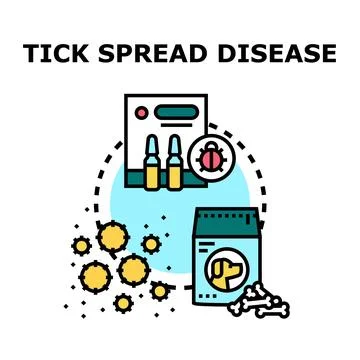 Preventing and treating tick spread disease in pets Stock Illustration