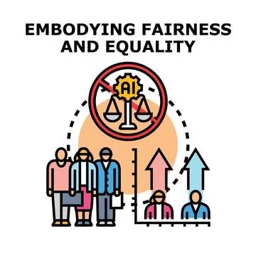 Preventing artificial intelligence bias and promoting fairness Stock Illustration