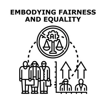 Preventing artificial intelligence bias and promoting fairness Stock Illustration