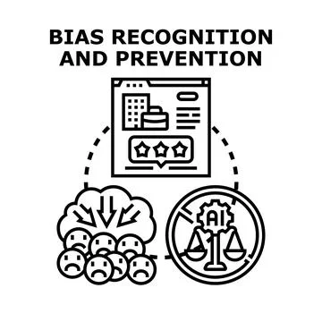 Preventing bias in data and artificial intelligence decisions Stock Illustration