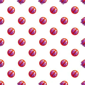 Preventing coronavirus spread seamless pattern illustration background Illustrazione stock