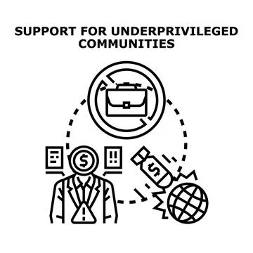 Preventing corruption in underprivileged communities development Stock Illustration