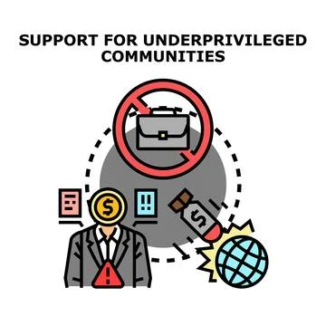 Preventing corruption in underprivileged communities development Stock Illustration