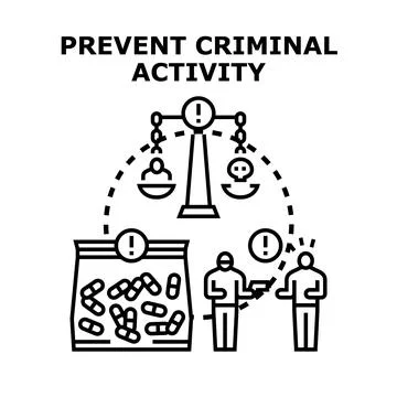 Preventing criminal activity, law enforcement, and illegal drug control Stock Illustration