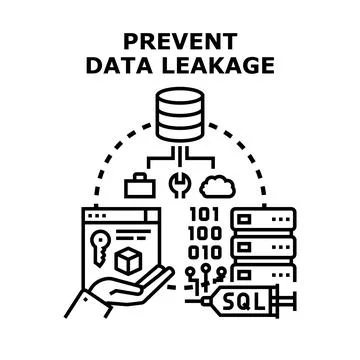 Preventing data leakage and cyber network security protection Stock Illustration