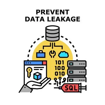 Preventing data leakage and cyber network security protection Stock Illustration