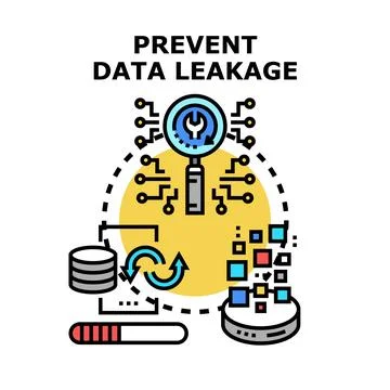Preventing data leakage and information security concept Stockillustratie