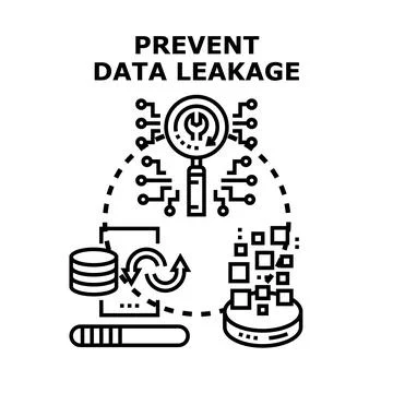 Preventing data leakage and information security concept Stock Illustration