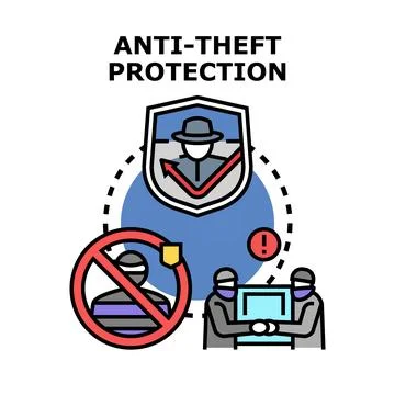 Preventing digital crime, cyber security, and data theft Stockillustratie