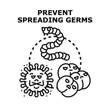 Preventing disease spreading germs and microbe infection Stock Illustration