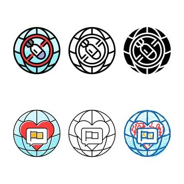 Preventing exploitation environment in war color designs icon vector Stock Illustration