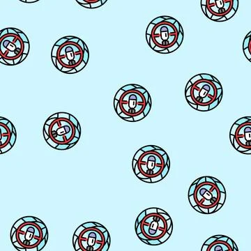 Preventing exploitation environment in war vector seamless pattern Stock Illustration
