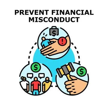 Preventing financial misconduct and avoiding corporate corruption Stock Illustration