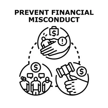 Preventing financial misconduct and avoiding corporate corruption Stock Illustration