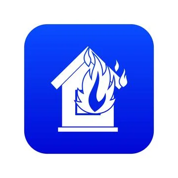 Preventing fire icon digital blue Ilustración de archivo
