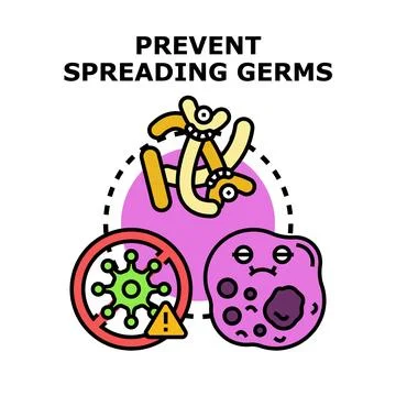 Preventing germs spreading for hygiene and health protection Stock Illustration