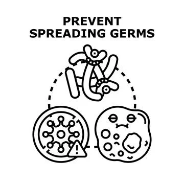 Preventing germs spreading for hygiene and health protection Stock Illustration
