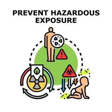 Preventing hazardous exposure from environmental risks illustration Stock Illustration