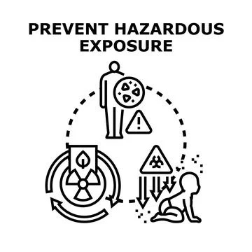 Preventing hazardous exposure from environmental risks illustration Stock Illustration