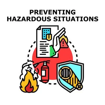 Preventing hazardous situations concept vector color icon Stock Illustration