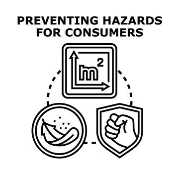 Preventing hazards for consumers with quality control Stockillustratie