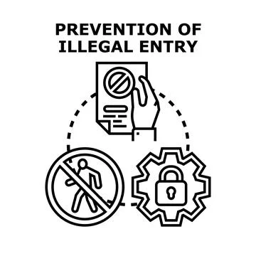 Preventing illegal entry concept vector illustration Stock Illustration