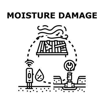 Preventing moisture damage and detecting water leaks Stock Illustration