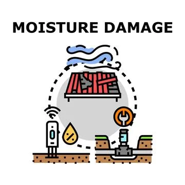 Preventing moisture damage and detecting water leaks Stock Illustration
