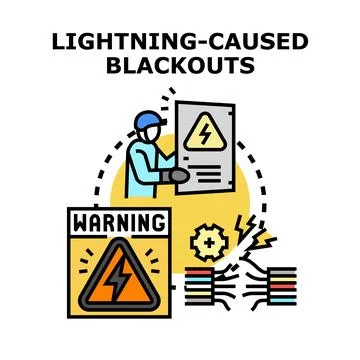 Preventing power outage after a lightning strike Stock Illustration