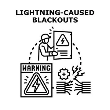 Preventing power outage after a lightning strike Stock Illustration