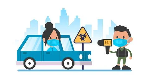 Preventing the spread of Coronavirus.	 Stock Illustration