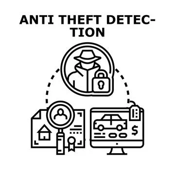 Preventing theft detecting fraud and cybercrime concept Stock Illustration