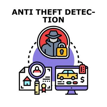 Preventing theft detecting fraud and cybercrime concept Stock Illustration