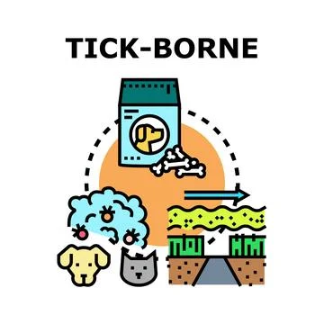 Preventing tick borne disease in pets and homes Stock Illustration