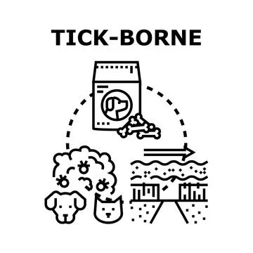 Preventing tick borne disease in pets and homes Stock Illustration