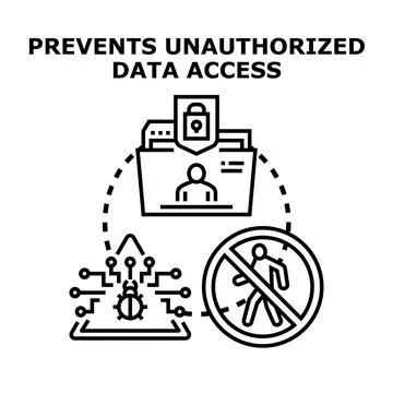 Preventing unauthorized data access cyber data protection Stock Illustration