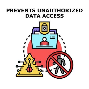 Preventing unauthorized data access cyber data protection Stock Illustration